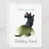 Hula Cat Birthday Party Invitation Kaart (Voorkant)