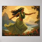  Hula Dance Hawaiian Vrouw Reizen Poster (Voorkant)