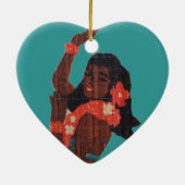 Hula Dancer Aloha Honeymoon Souvenir Keramisch Ornament (Achterkant)