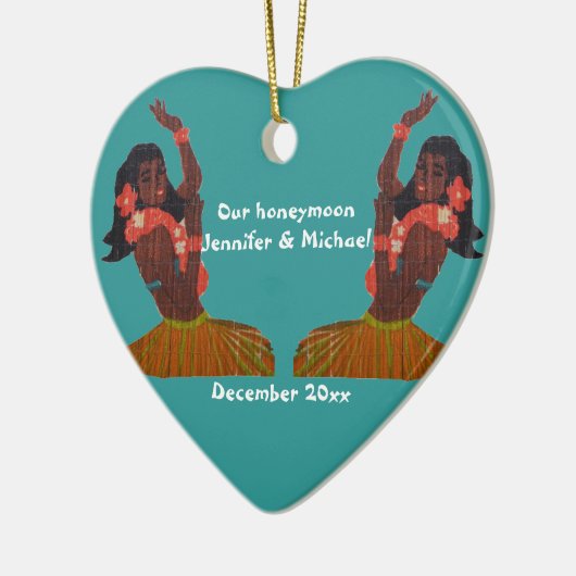 Hula Dancer Aloha Honeymoon Souvenir Keramisch Ornament (Links)