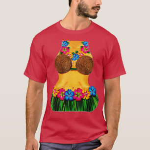 Hula Dancer Body Coconut Bra Luau Tiki T-shirt