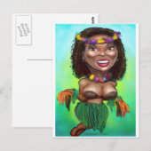 Hula Dancer Briefkaart (Voorkant / Achterkant)