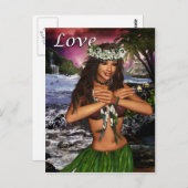 Hula Dancer Briefkaart (Voorkant / Achterkant)