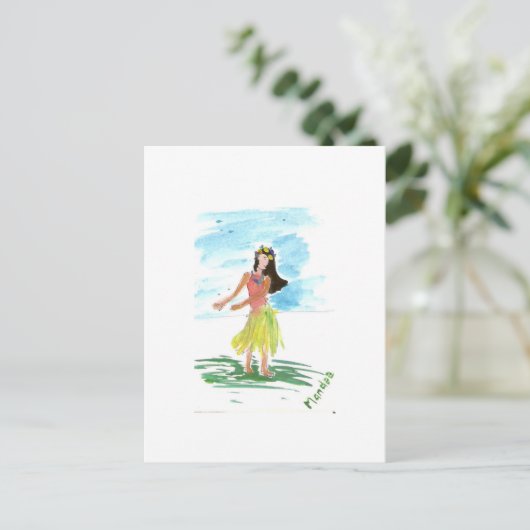 Hula Dancer Briefkaart (Staand voorkant)