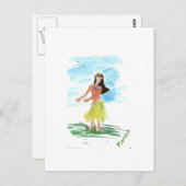 Hula Dancer Briefkaart (Voorkant / Achterkant)