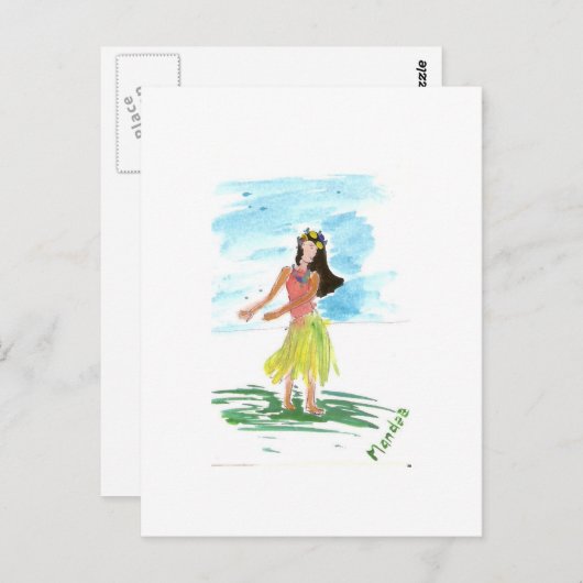 Hula Dancer Briefkaart (Voorkant / Achterkant)