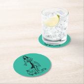  Hula Dancer Drawing Tiki Bar of Luau Ronde Kartonnen Onderzetter (Insitu)