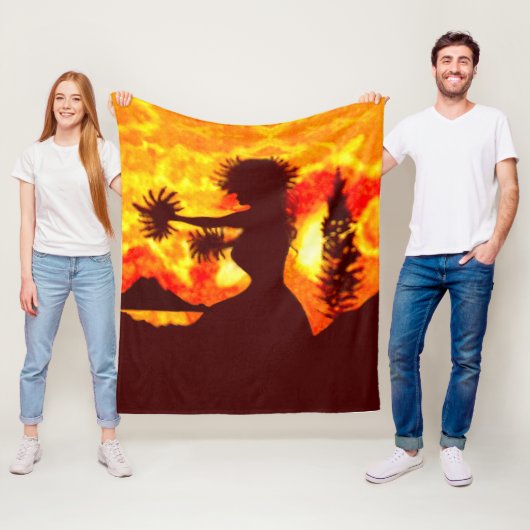 Hula Dancer  Fleece Deken (In situ)