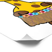 Hula Dancer Giraffe Cartoon Foto Afdruk (Hoek)