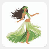 Hula Dancer Grass Rok Hawaiiaanse Sticker (Voorkant)
