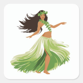 Hula Dancer Grass Rok Hawaiiaanse Sticker