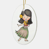 Hula Dancer Keramisch Ornament (Links)