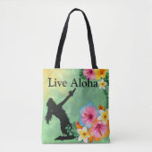 Hula Dancer Live Aloha Tropische Bloemen Tote Bag (Voorkant)