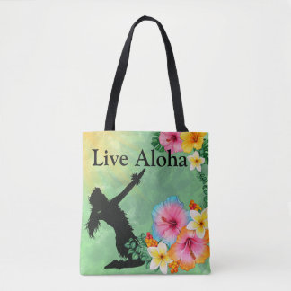 Hula Dancer Live Aloha Tropische Bloemen Tote Bag
