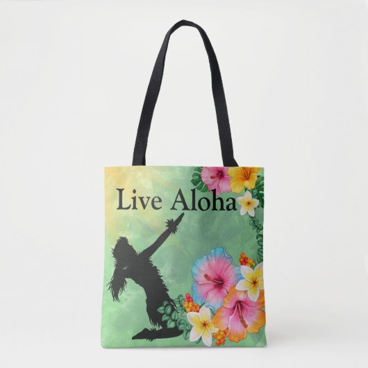 Hula Dancer Live Aloha Tropische Bloemen Tote Bag (Voorkant)