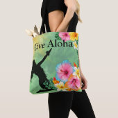 Hula Dancer Live Aloha Tropische Bloemen Tote Bag (Dichtbij)
