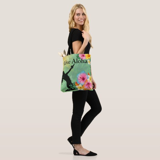 Hula Dancer Live Aloha Tropische Bloemen Tote Bag (Op model)