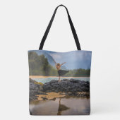 Hula Dancer Lumaha'i Beach, Hawaiian Beach Bag Tote Bag (Achterkant)