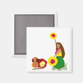 Hula Dancer met haar Hawaiian Instruments magneet (Voorkant / Achterkant)