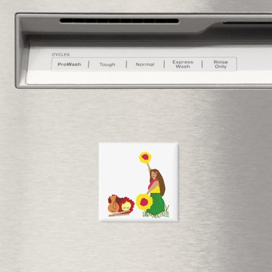 Hula Dancer met haar Hawaiian Instruments magneet (Insitu (Vaatwasser))