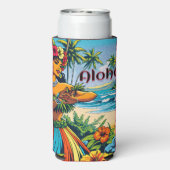 Hula Dancer op de Hawaïaanse eilanden Aloha Seltzer Blikjeskoeler (Seltzer Achterkant)