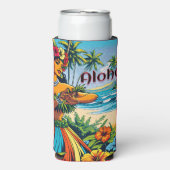 Hula Dancer op de Hawaïaanse eilanden Aloha Seltzer Blikjeskoeler (Seltzer Voorkant)