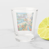 Hula Dancer op de Hawaïaanse eilanden Aloha Shot Glas (Achterkant)