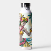 Hula Dancer op de Hawaïaanse eilanden Aloha Waterfles (Links)