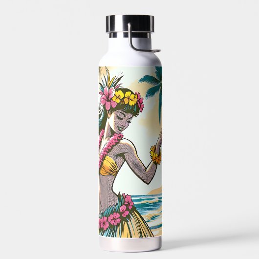 Hula Dancer op de Hawaïaanse eilanden Aloha Waterfles (Links)
