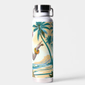 Hula Dancer op de Hawaïaanse eilanden Aloha Waterfles (Achterkant)