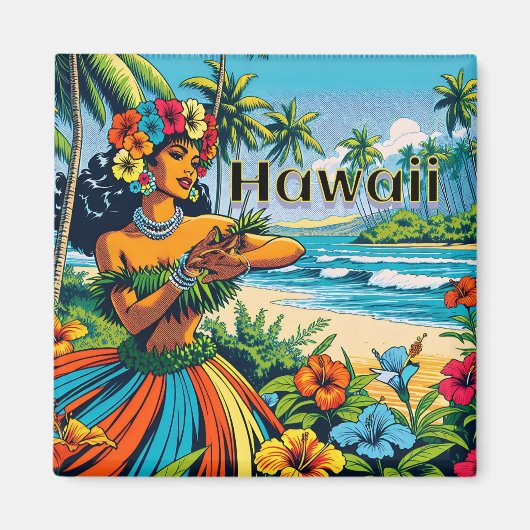 Hula Dancer op de Hawaïaanse eilanden Magneet (Voorkant)