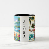  Hula Dancer op de Hawaïaanse eilanden Tweekleurige Koffiemok (Center)