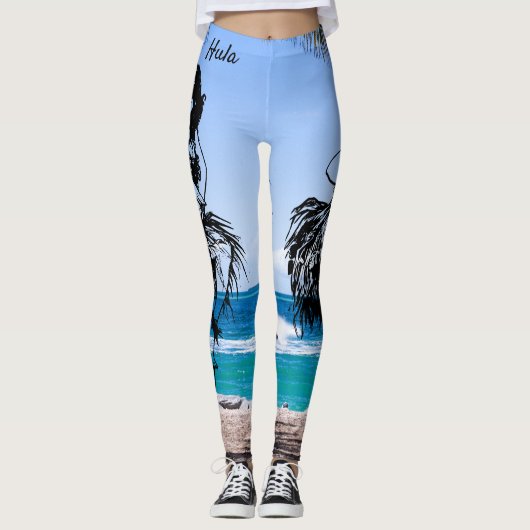 Hula Dancer Originele Kunst Workout Leggings (Voorkant)