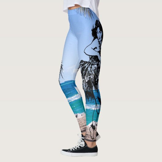 Hula Dancer Originele Kunst Workout Leggings (Links)