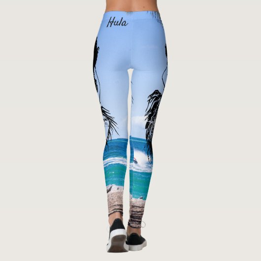 Hula Dancer Originele Kunst Workout Leggings (Achterkant)
