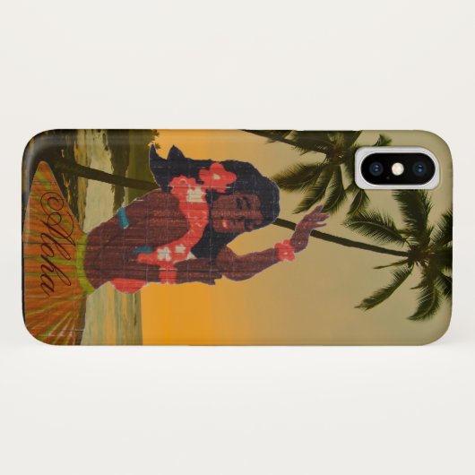Hula Dancer over Hawaiian Beach Case-Mate iPhone Case (Achterkant (horizontaal))