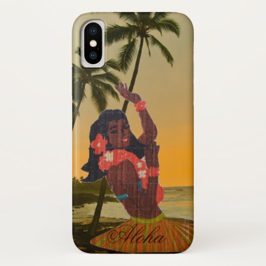 Hula Dancer over Hawaiian Beach Case-Mate iPhone Case (Achterkant)
