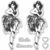 Hula Dancer Pin Up Girl Large Vinyl Sticker (Voorkant)