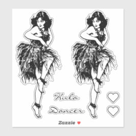 Hula Dancer Pin Up Girl Large Vinyl Sticker