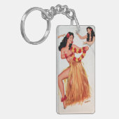 Hula Dancer  Pin Up Girl Sleutelhanger (Voorkant Links)