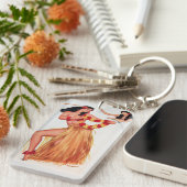 Hula Dancer  Pin Up Girl Sleutelhanger (Voorkant Rechts)
