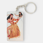 Hula Dancer  Pin Up Girl Sleutelhanger (achterkant)