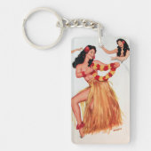 Hula Dancer  Pin Up Girl Sleutelhanger (Voorkant)