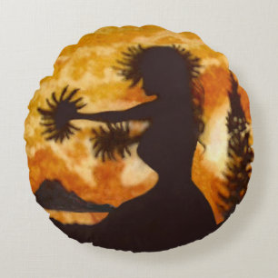 Hula Dancer Rond Kussen
