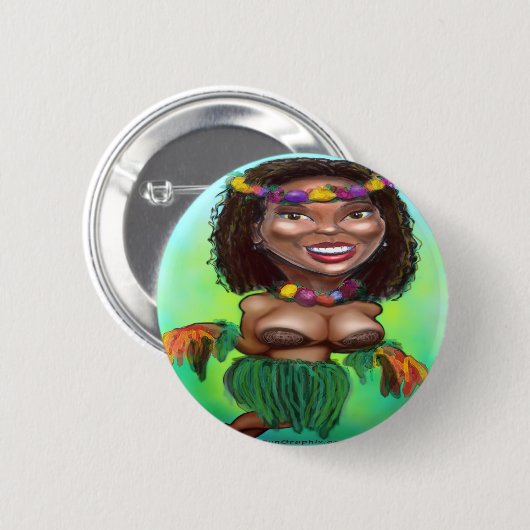 Hula Dancer Ronde Button 5,7 Cm (Voorkant /achterkant)