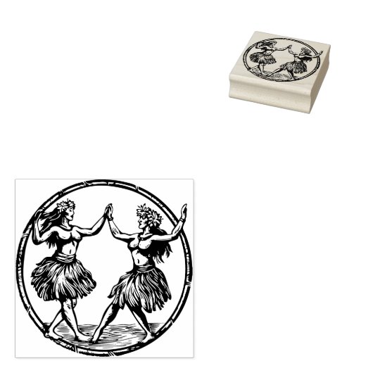 Hula Dancer Rubber Stamp Hawaii Rubberstempel (Gestempeld)