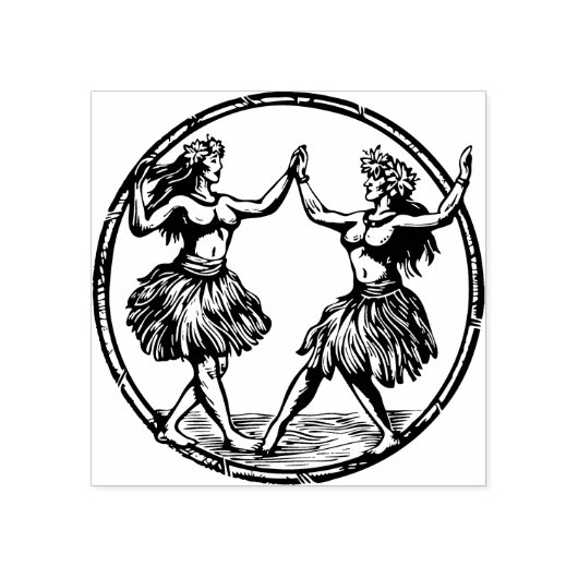 Hula Dancer Rubber Stamp Hawaii Rubberstempel (Afrduk)