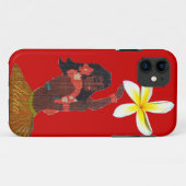 Hula Dancer Tropical Plumeria on red Case-Mate iPhone Case (Achterkant (horizontaal))