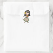 Hula Dancer Vierkante Sticker (Tas)