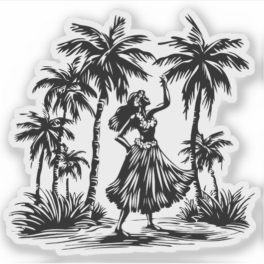 Hula Dancer vinyl sticker (Voorkant)